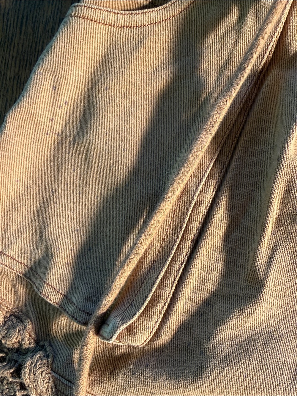 We The Free Boho Crochet Hem Utility Shorts Tan Drawstring Festival 26 - Picture 3 of 16